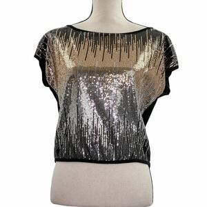 LOVE Culture Black Silver Embellished Blouse